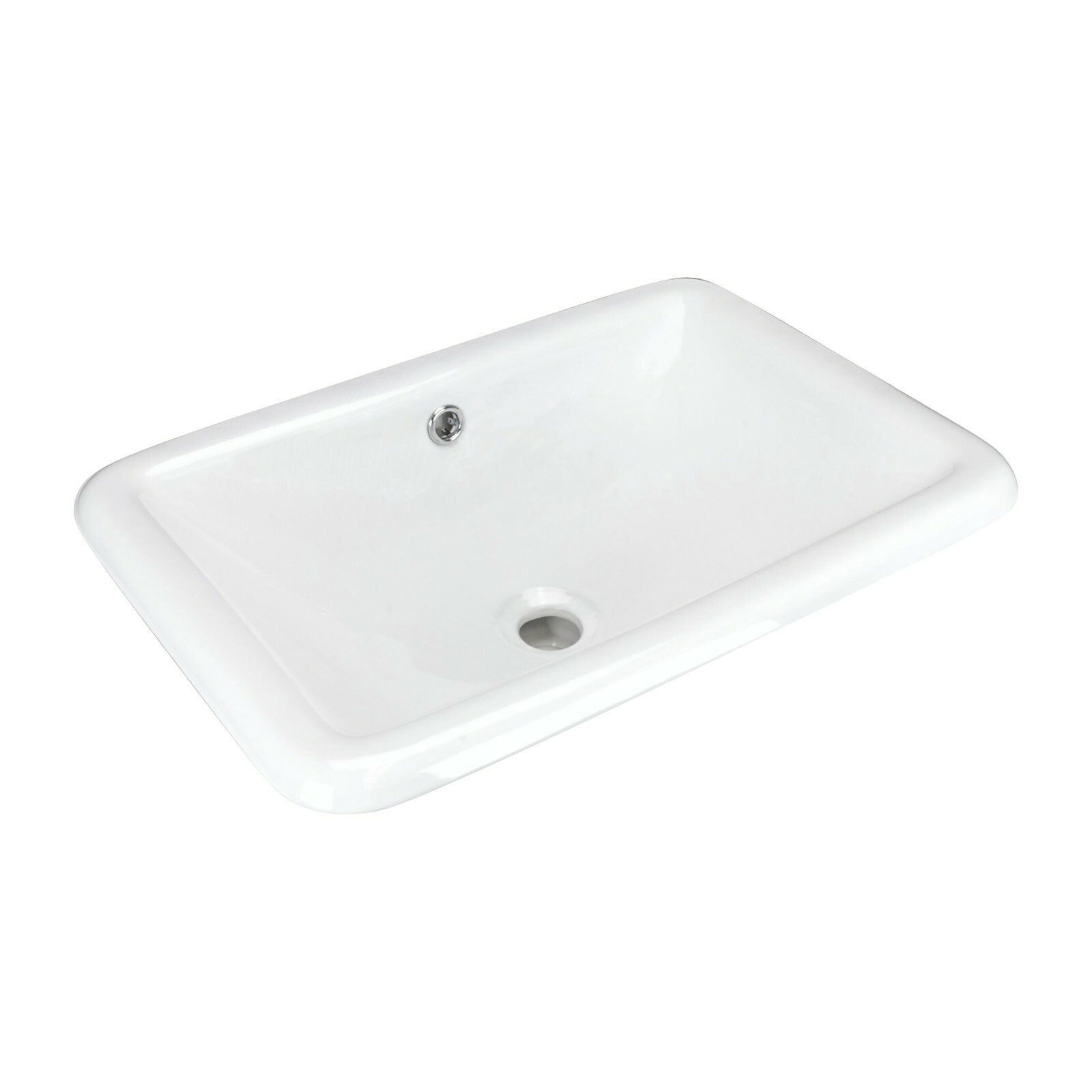 Tuba Rectangular Drop-In Bathroom Sink 21-1/2″ X 14-3/4″ X 7″ White Porcelain