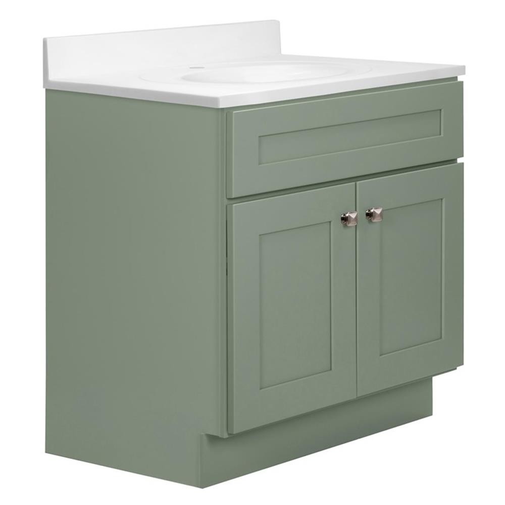 Bowery Hill 31-Inch Bath Vanity – Evergreen Fog Base and Single Hole Top