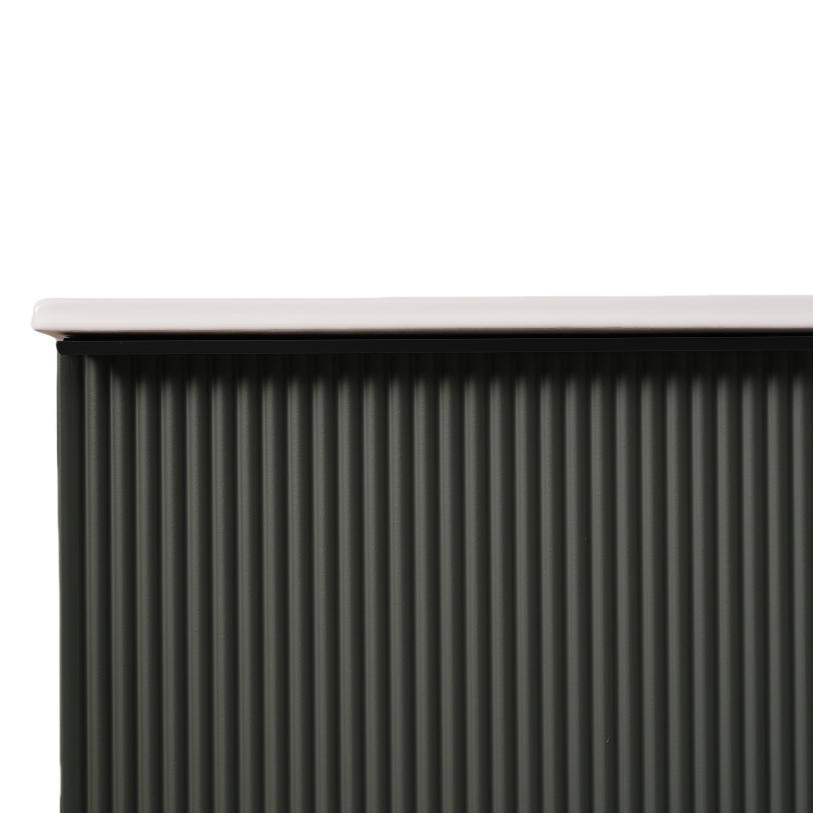 30″ Green Fluted Bathroom Vanity with Ceramic Sink & Soft Close