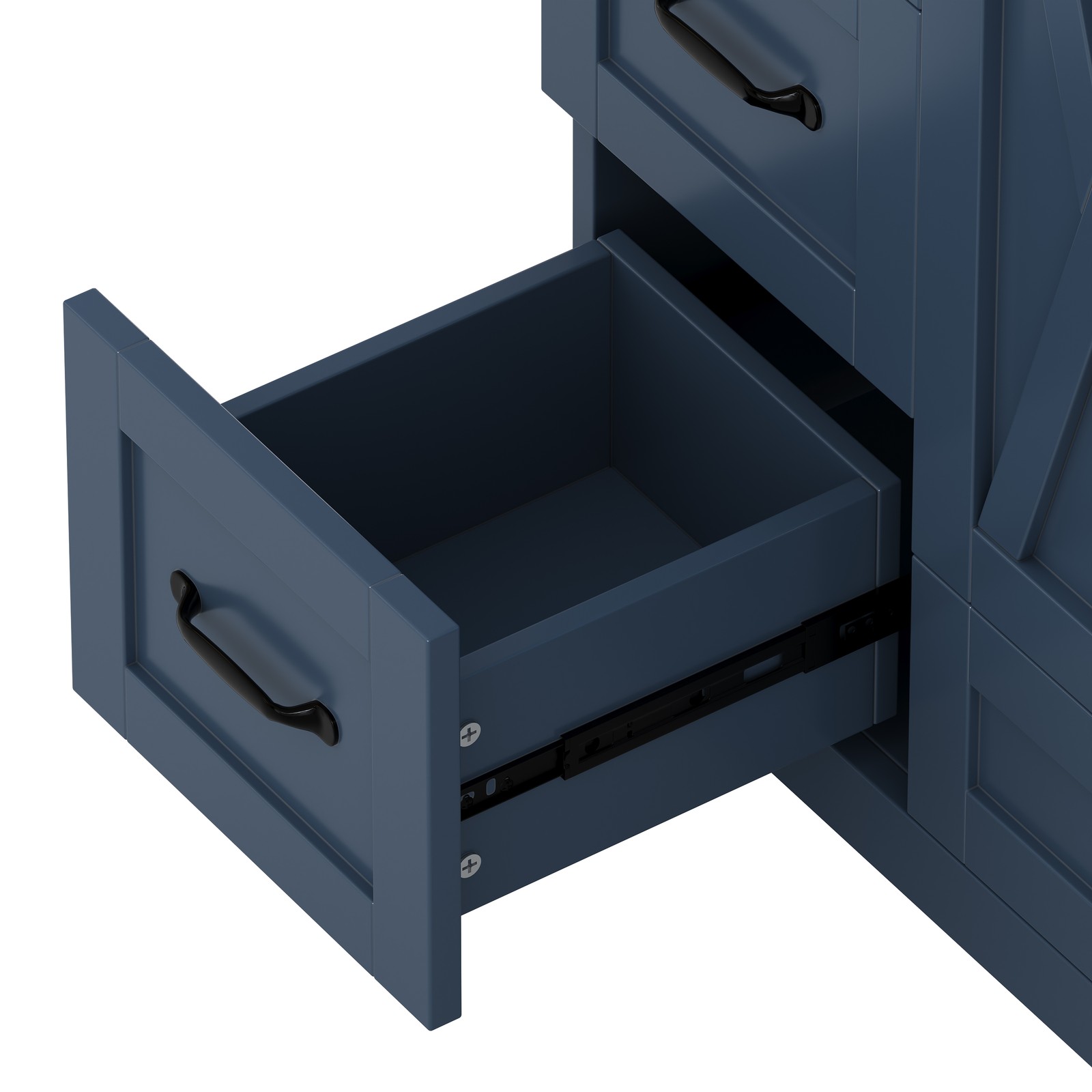 48″ Bathroom Vanity with Sink Ceramic Top Navy Blue Farmhouse Cabinet