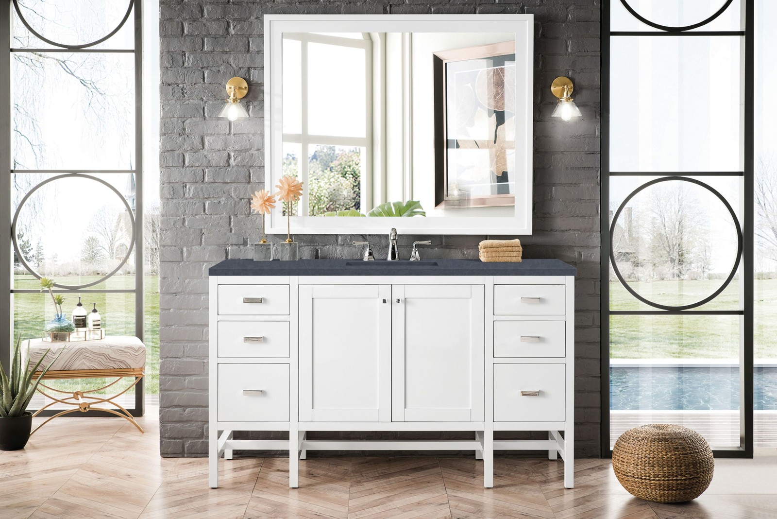 James Martin Vanities E444-V60S-3CSP Addison 60″ – White