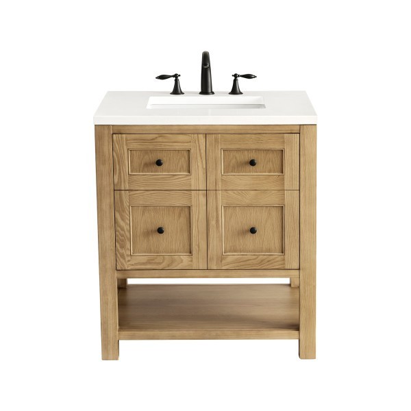 30″ James Martin Breckenridge 330-V30-LNO-3WZ Vanity Cabinet White Zeus Top