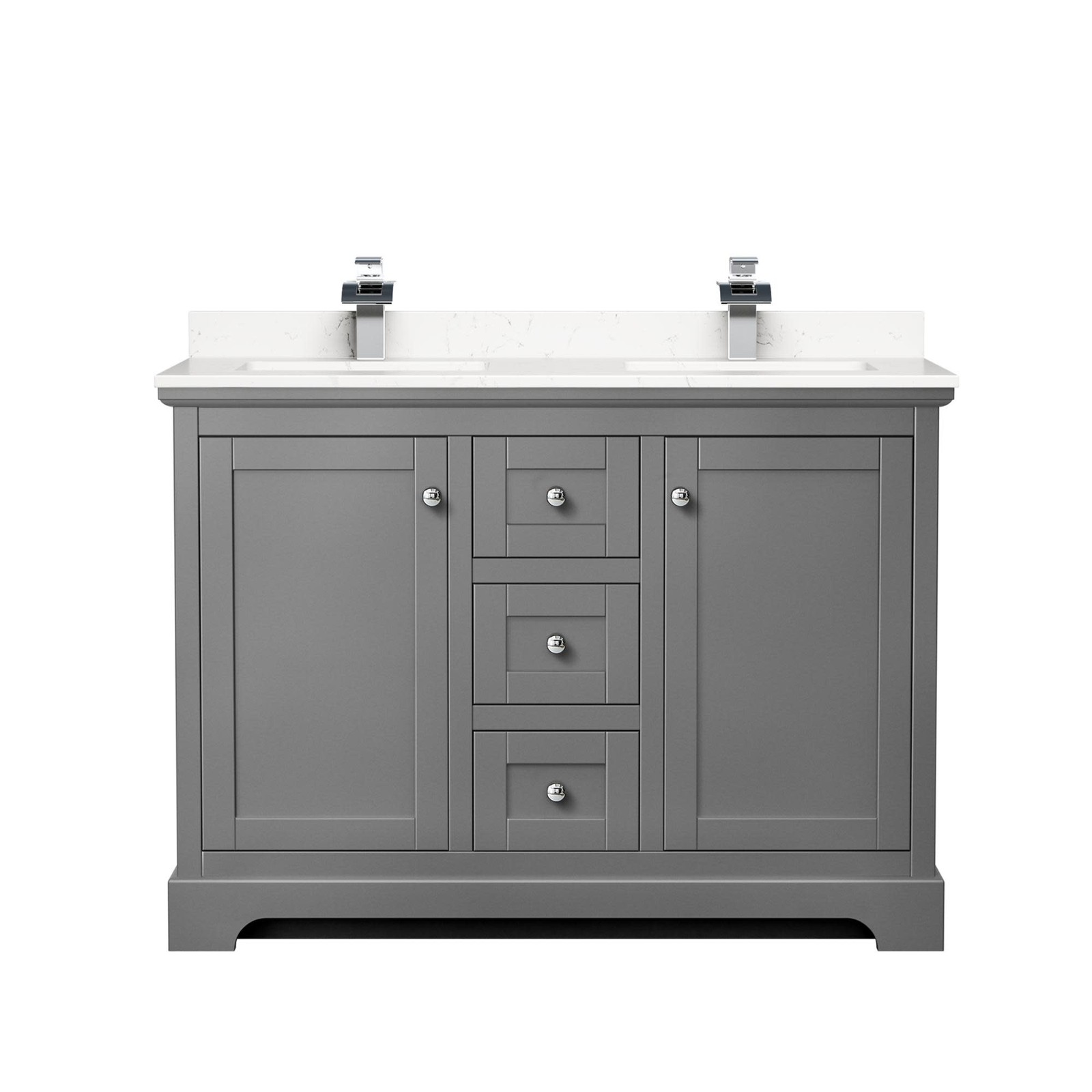 Wyndham Collection WCV232348D-VCA-MXX Avery 48″ – Dark Gray / White Cultured