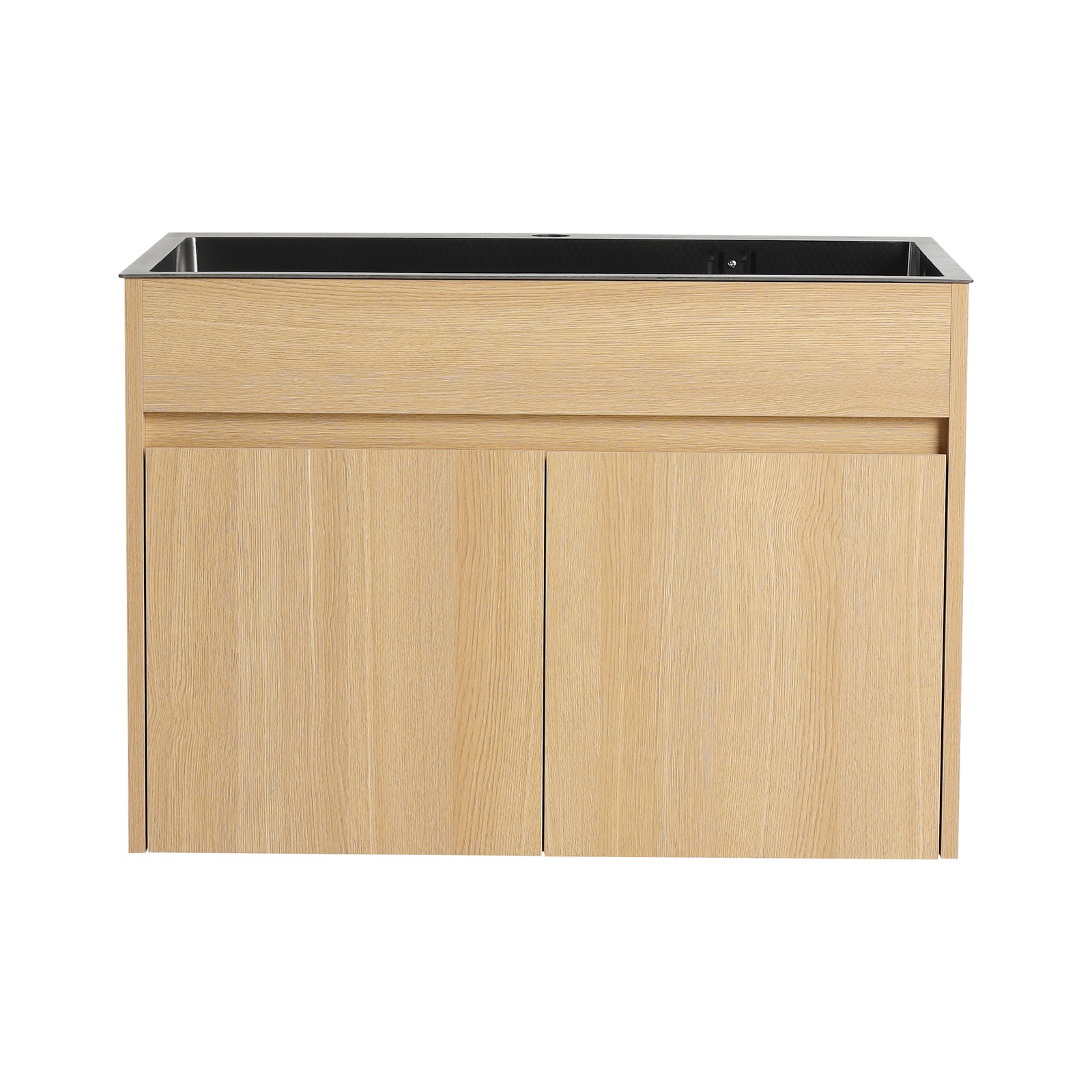 28″ Plywood Wall Mounted Bathroom Vanity Laundry Cabinet W/ Stainless Steel Sink