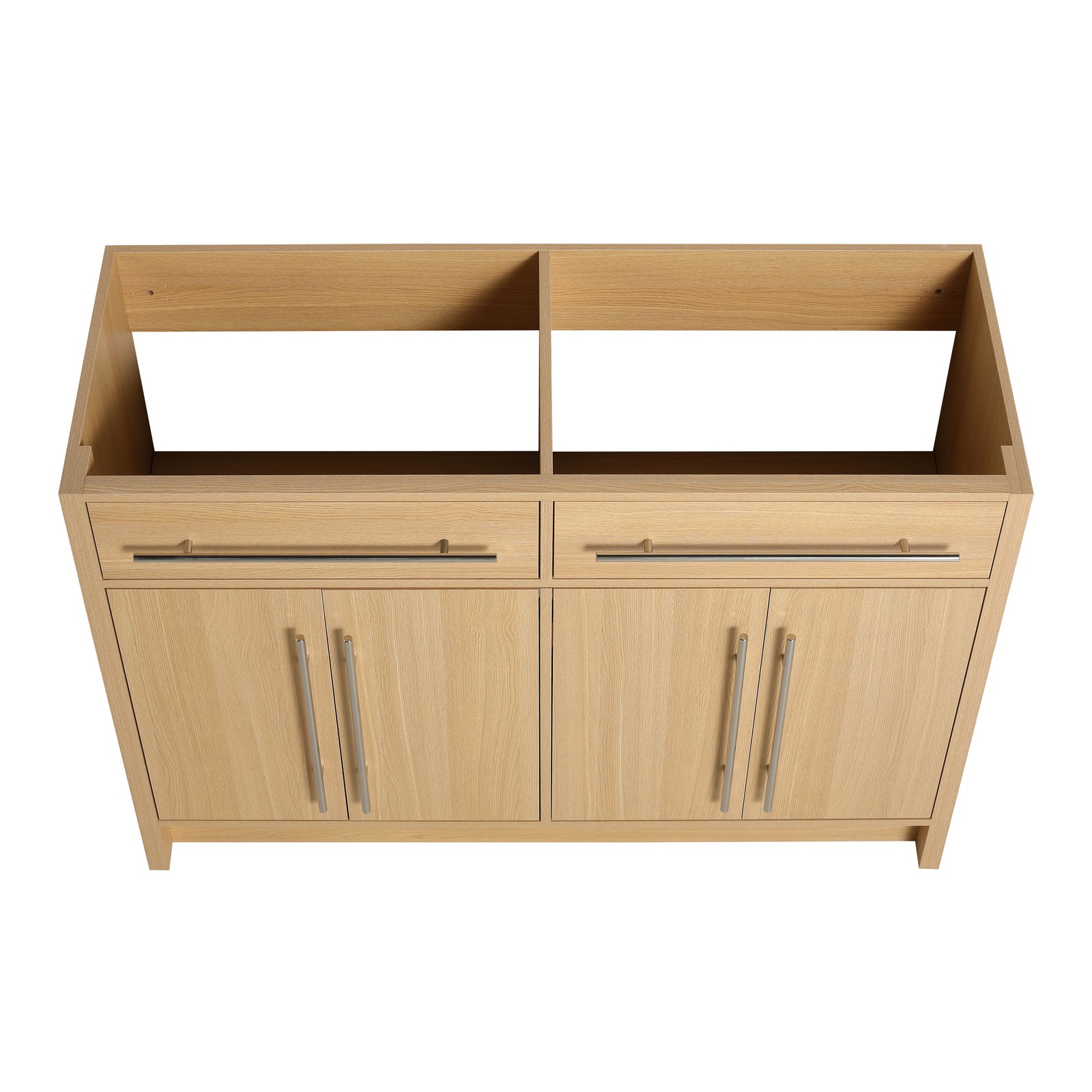 48 inch Plywood Bathroom Vanity Freestanding Double Resin Sink Storage W/2 Doors