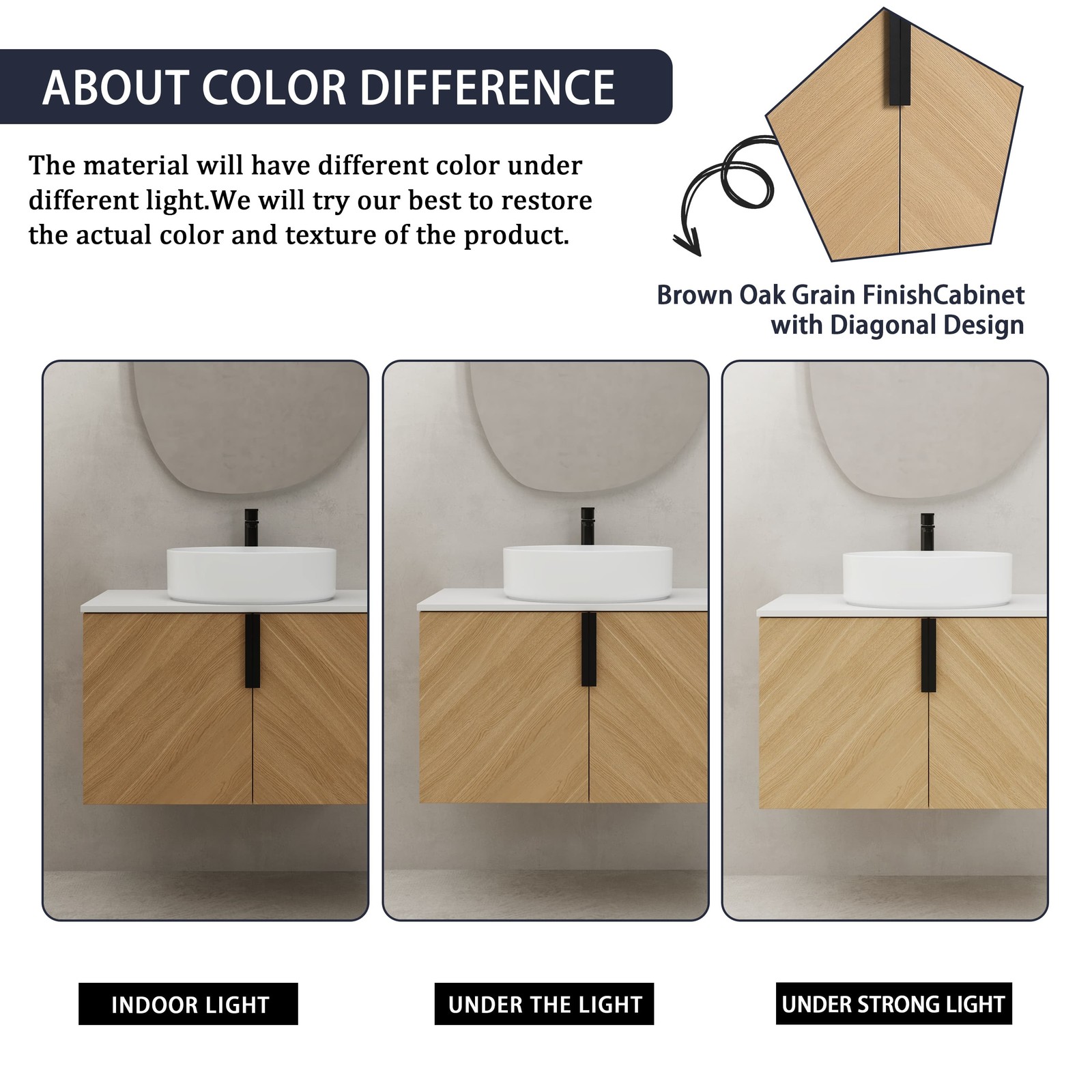 Bathroom Vanity w/Ceramic Sink, Wall-Mounted Storage Cabinet w/Soft Close Door