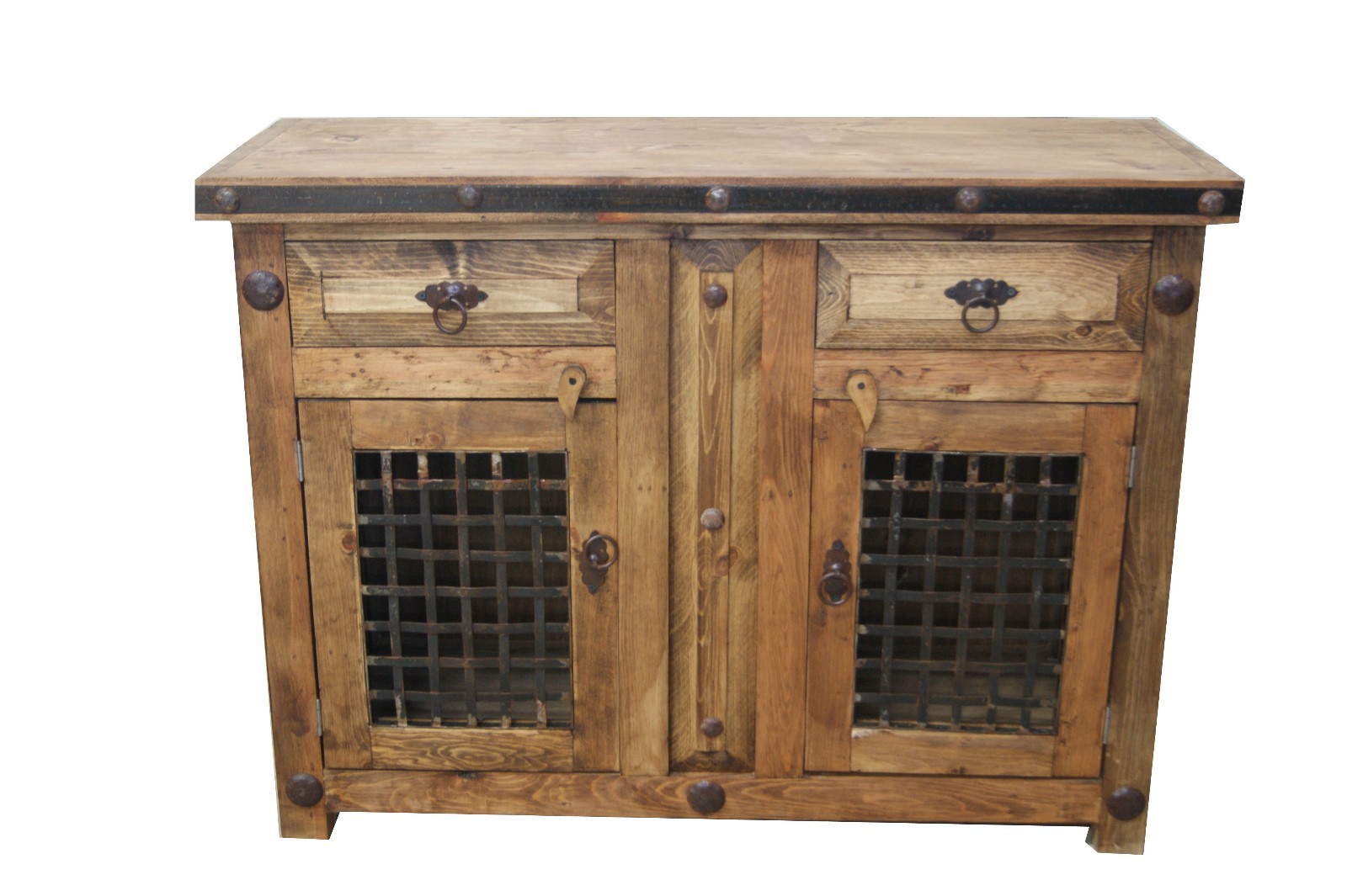 Rustic Reclaimed Wood Dungeon Doors Bathroom Vanity