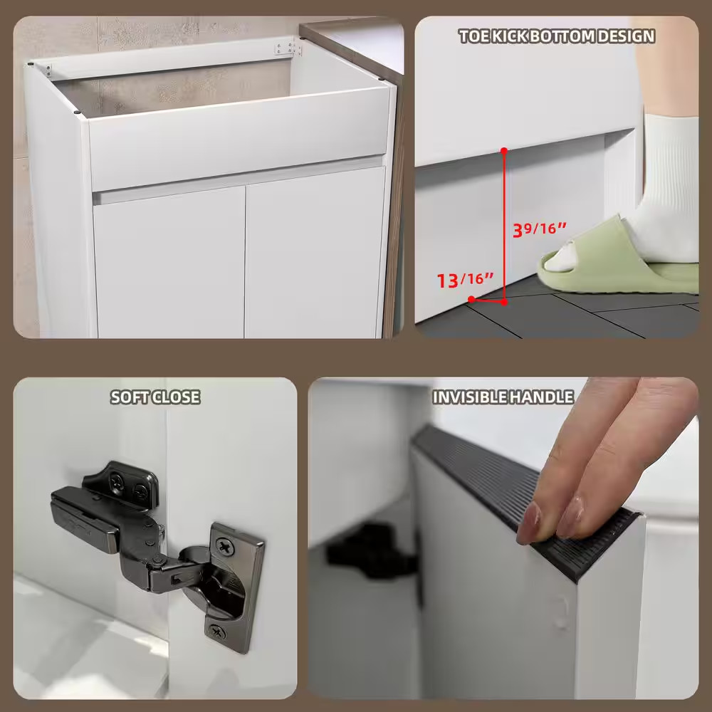 Lau 29.5 In. Wx 21.5 In.Dx 34 In.H Freestanding Bath Vanity Cabinet without Top