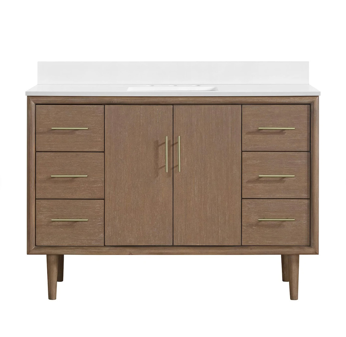 NEW Miseno N252-V48-WLD Mertola 48″ Bathroom Vanity – Walnut Drift Finish