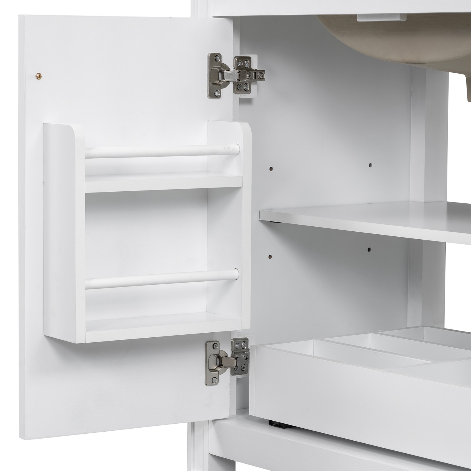 30″ Bathroom Vanity with Sink, Two Doors & Drawer, White