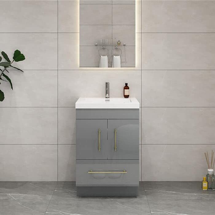 Bathroom Vanity Cabinet 24/30 inch Acrylic Sink, Storage Cabinet, Drawers