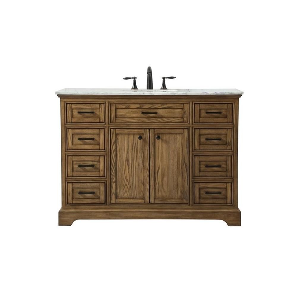 Elegant Decor Americana 48″ Aluminum Alloy Single Bathroom Vanity in Driftwood