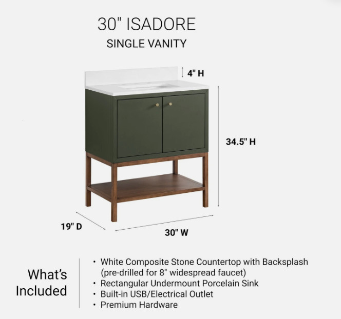 Miseno MV-N254-V30 Isadore 30″ Free Standing 1 Basin Vanity Black Light Damage
