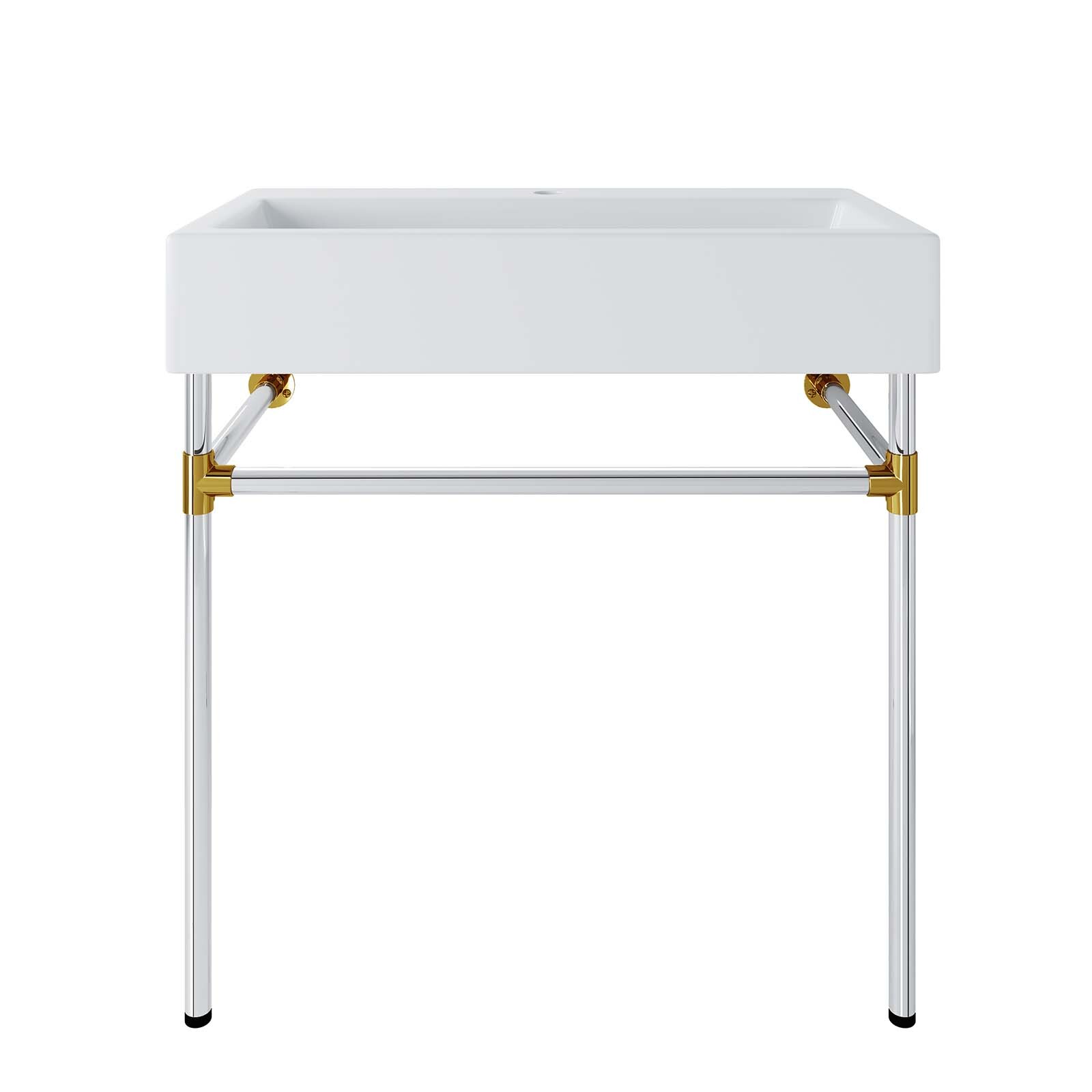Modway Redeem 32″ Wall-Mount Silver Stainless Steel Bathroom Vanity