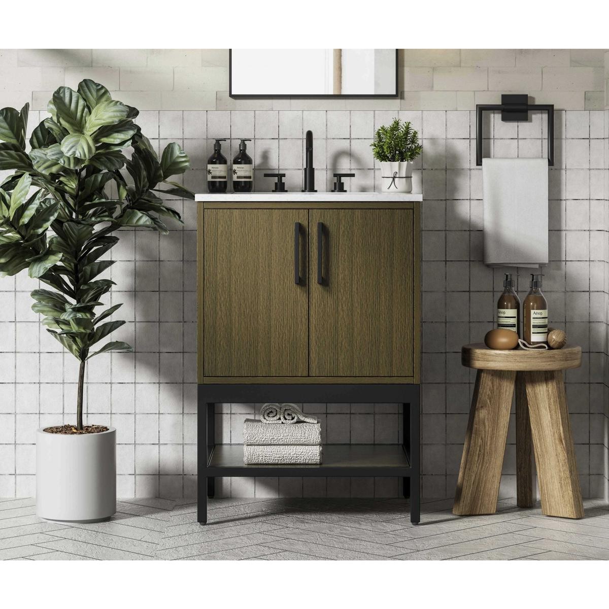 Elegant Lighting VF60724MCB Lennox Vanity Chestnut Brown
