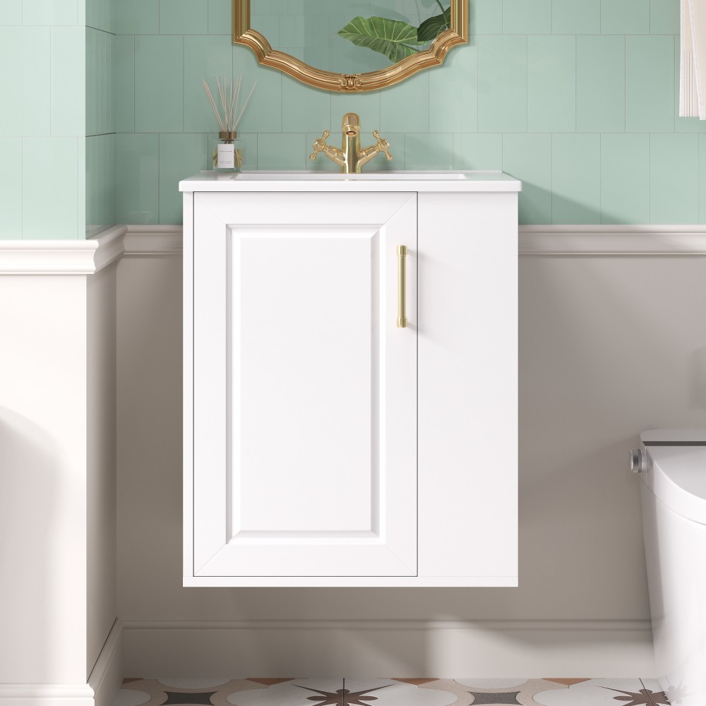 Wall Mounted Bathroom Cabinet with Side Cabinet Combo Soft Closing Door