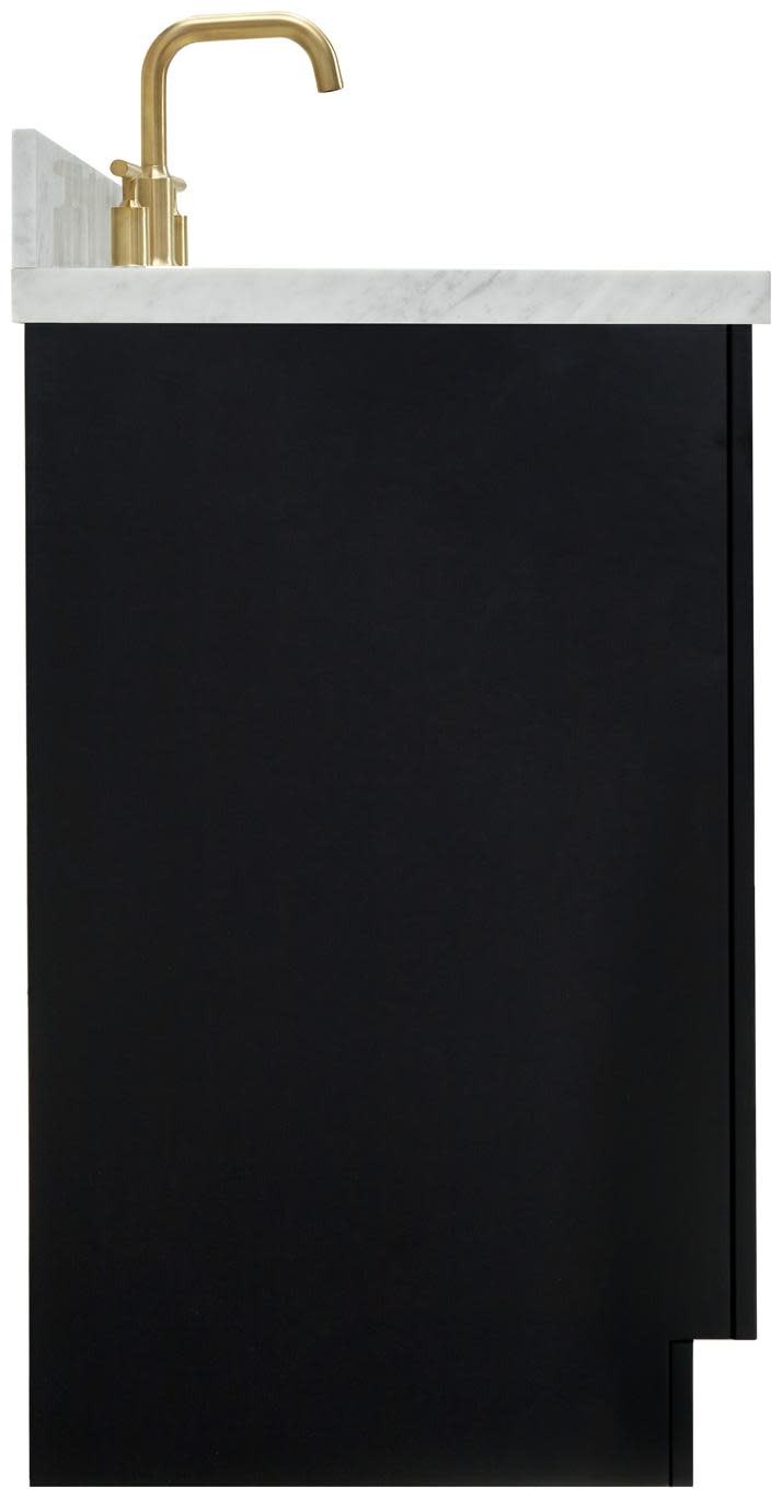 Ariel T055SCWOVO Hepburn 55″ – Black / Italian Carrara Marble Top / Satin Brass