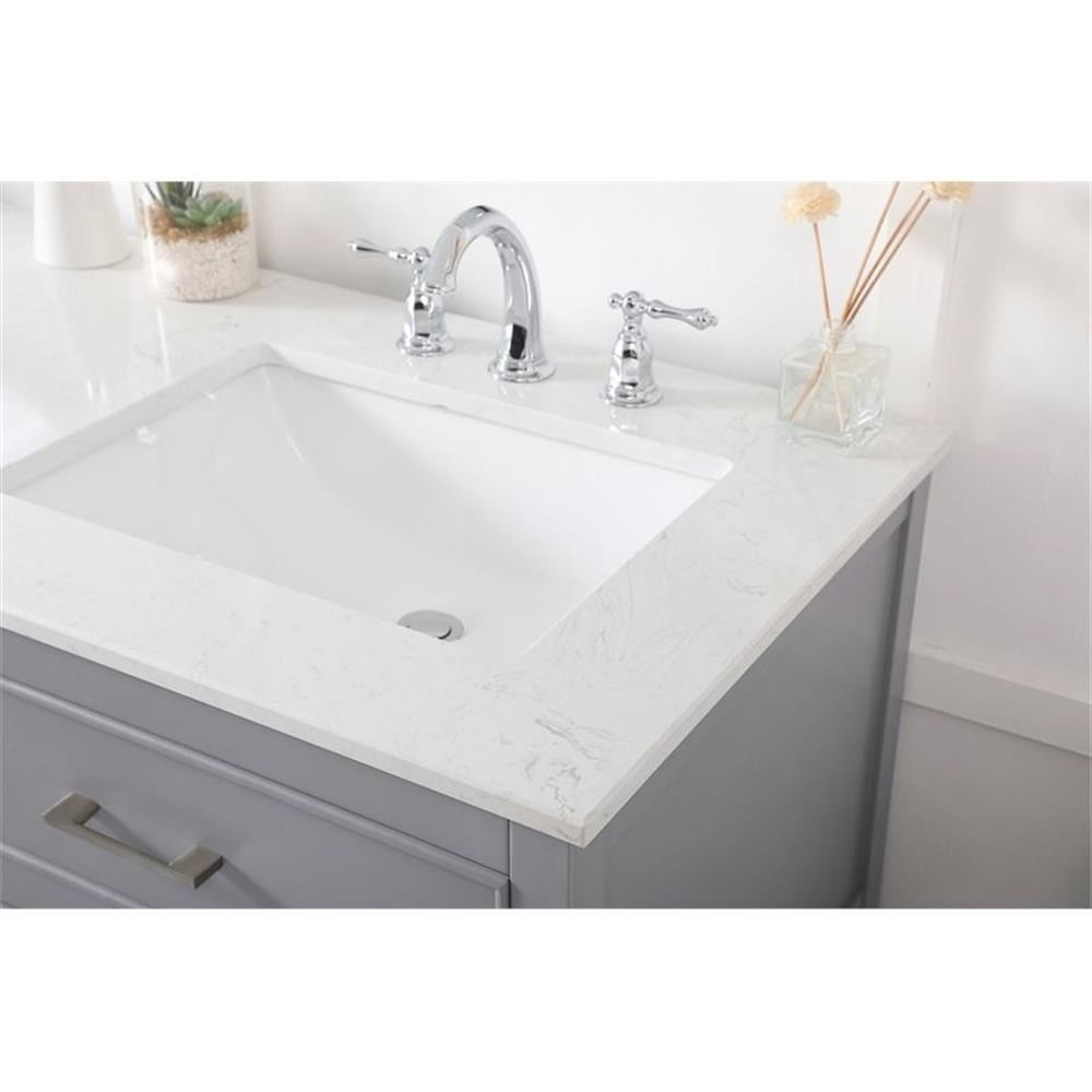 Elegant Decor Sinclaire 60″ Aluminum Alloy & MDF Double Bathroom Vanity in Gray