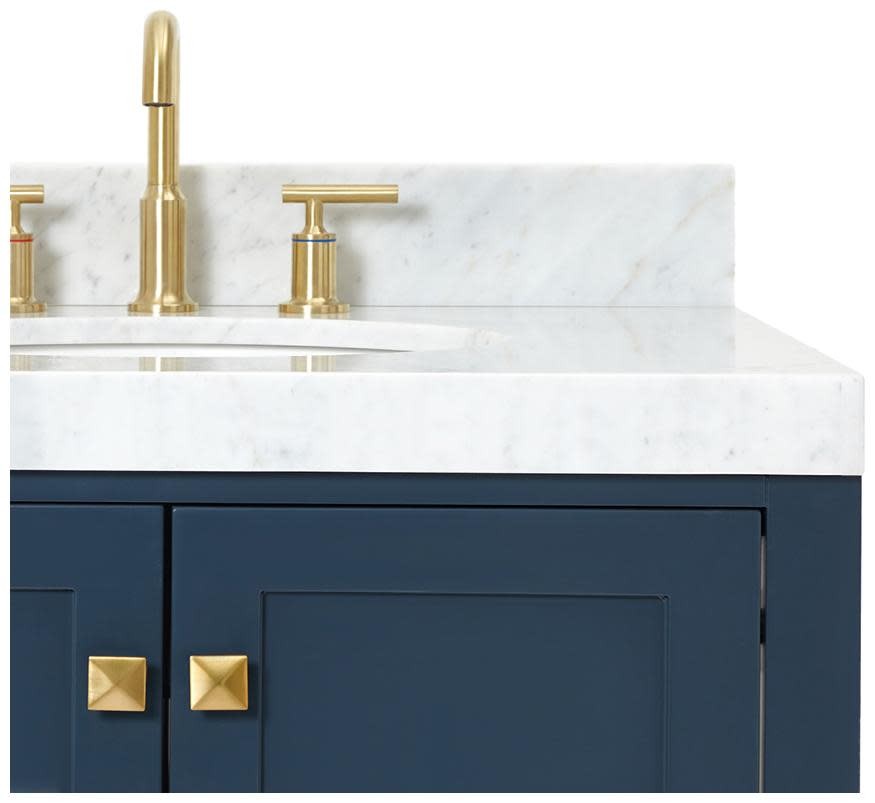 Ariel A042SRCW5OVO Cambridge 43″ – White / Italian Carrara Marble Top / Brushed