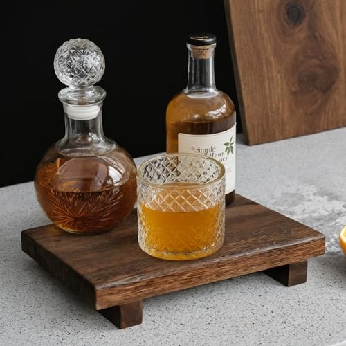 (9×6 Inch,Brown) Wood Riser Soap Tray, Rustic Wood Pedestal 9×6 wooden riser