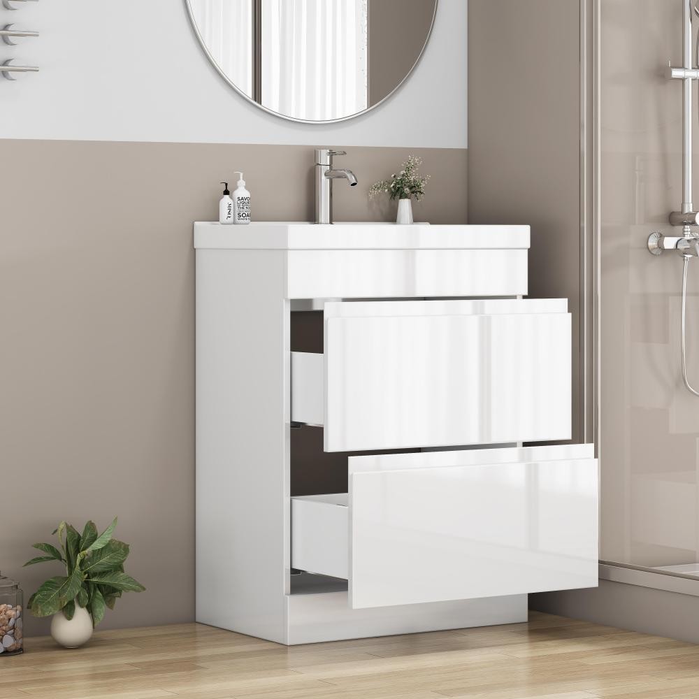 24-Inch Bathroom Vanity With Sink Combo , 2 Doors Bathroom Cabinet, With Shelf