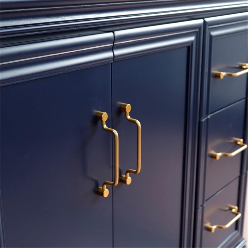 37 in. Single Wooden Vanity Blue Black Galaxy Round Left Door.Left Sink