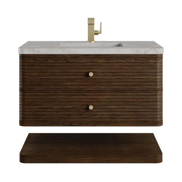 36″ James Martin Allamari D640-V36-SBL-3VSL Vanity Cabinet Silver Silestone Top