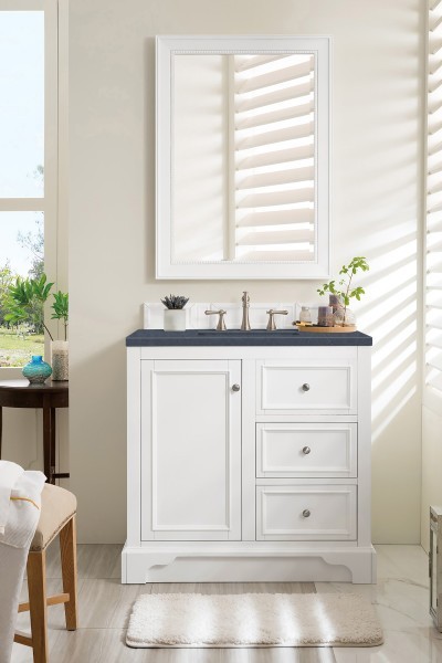 36″ James Martin De Soto 825-V36-BW-3CSP Vanity Cabinet Charcoal Soapstone Top