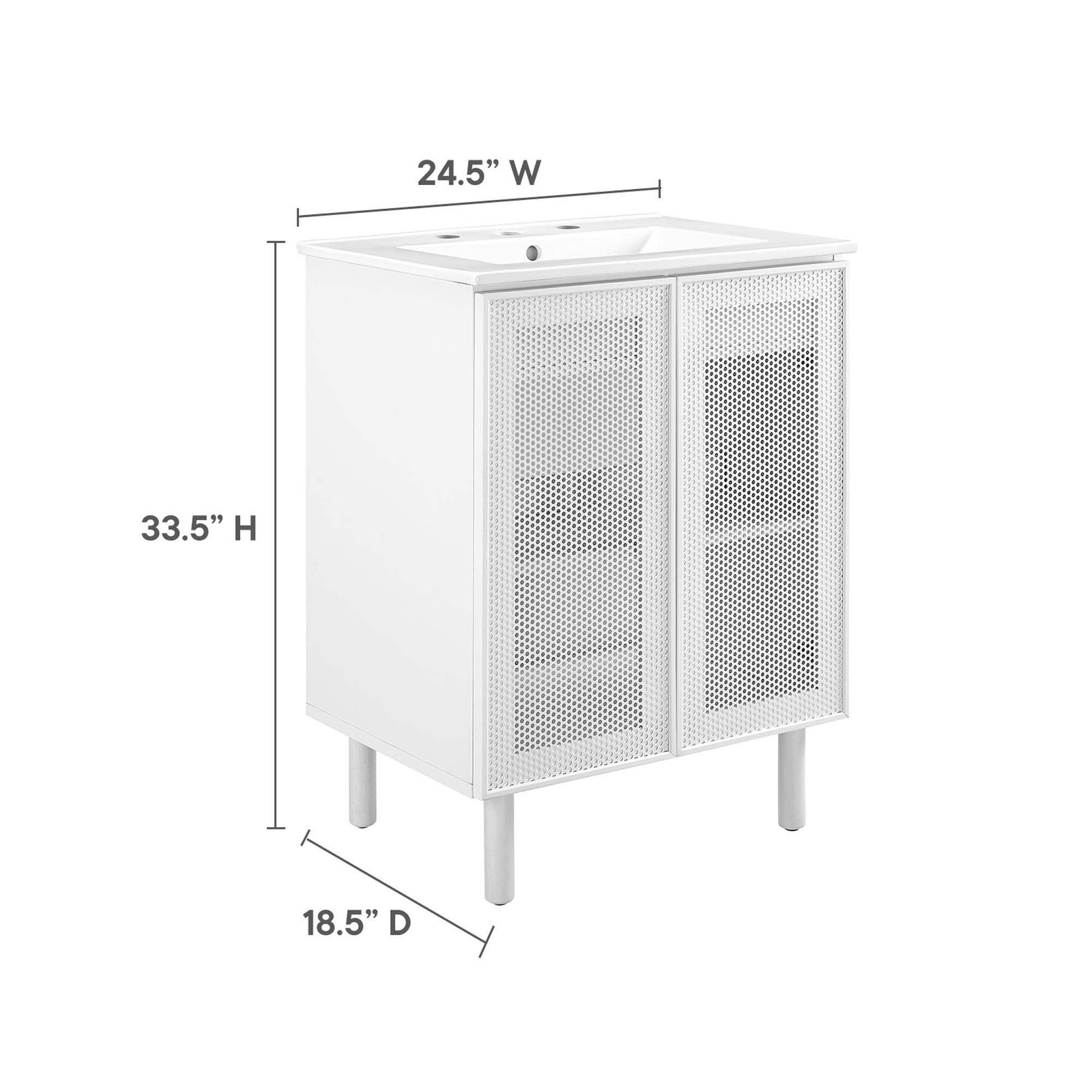 Calla 24″ Perforated Metal Bathroom Vanity