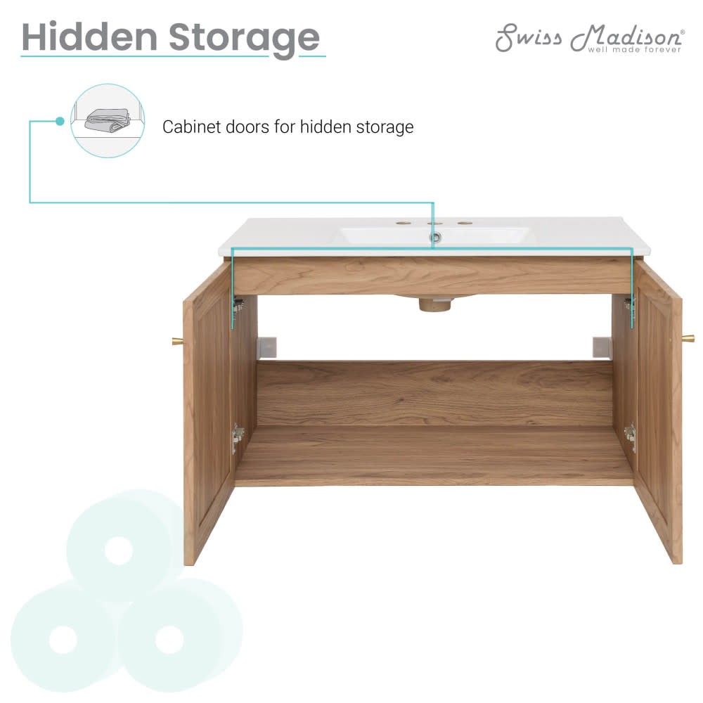 Swiss Madison SM-BV667-3 Classe 36″ – Golden Oak / White