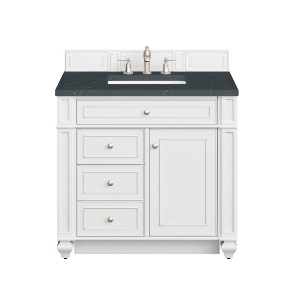 36″ James Martin Bristol 157-V36-BW-3CSP Vanity Cabinet Charcoal Soapstone Top