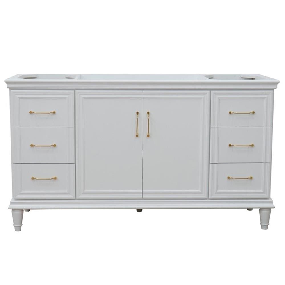 60 in. Single Wooden Vanity White Finish Cabinet Only