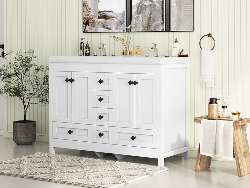 47inch Bathroom Vanity Bathroom Storage Cabinet With Double Ceramic Sink
