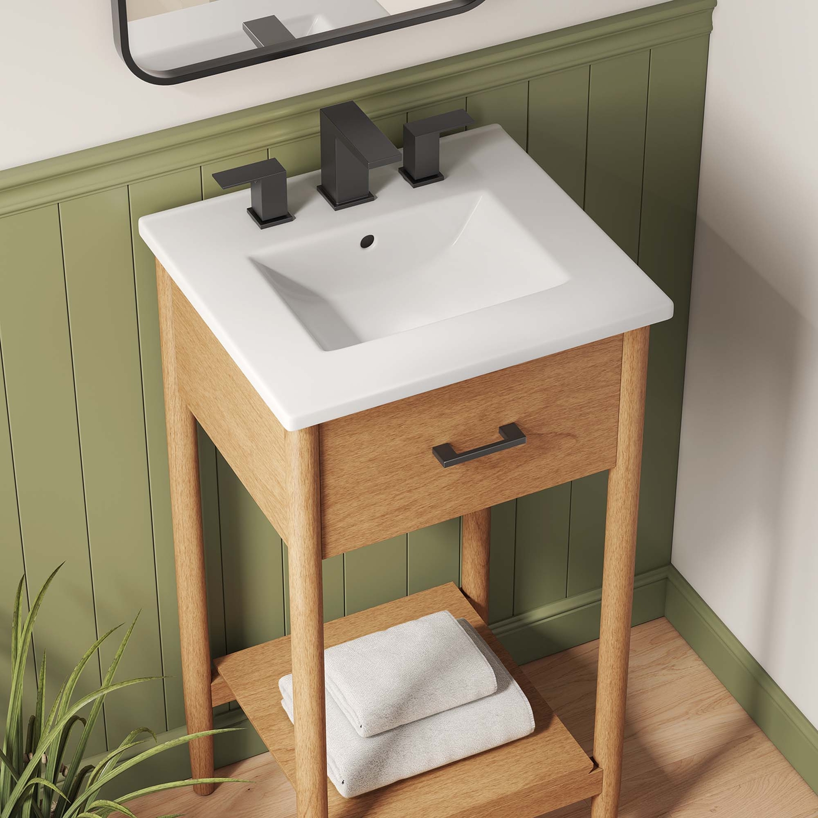 Zaire 18″ Bathroom Vanity in Natural White