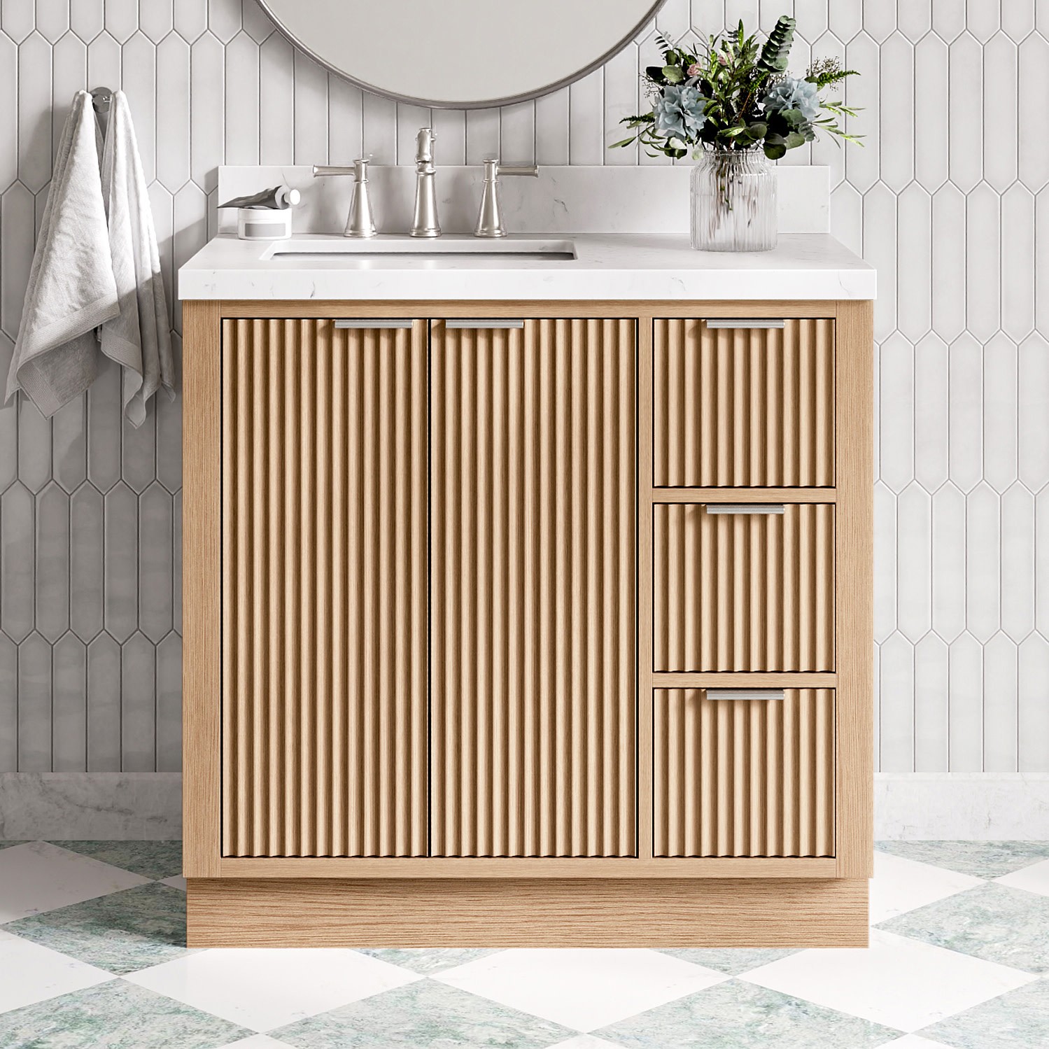 Ariel P36-L-BC Milan 36″ Single – Warm White / Brushed Nickel Hardware
