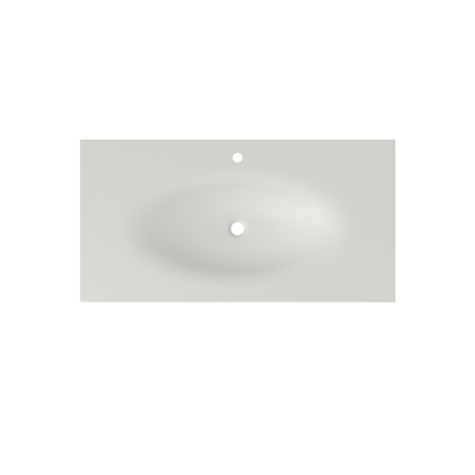 42″ Solid Surface Bathroom Vanity Basin, Matte White