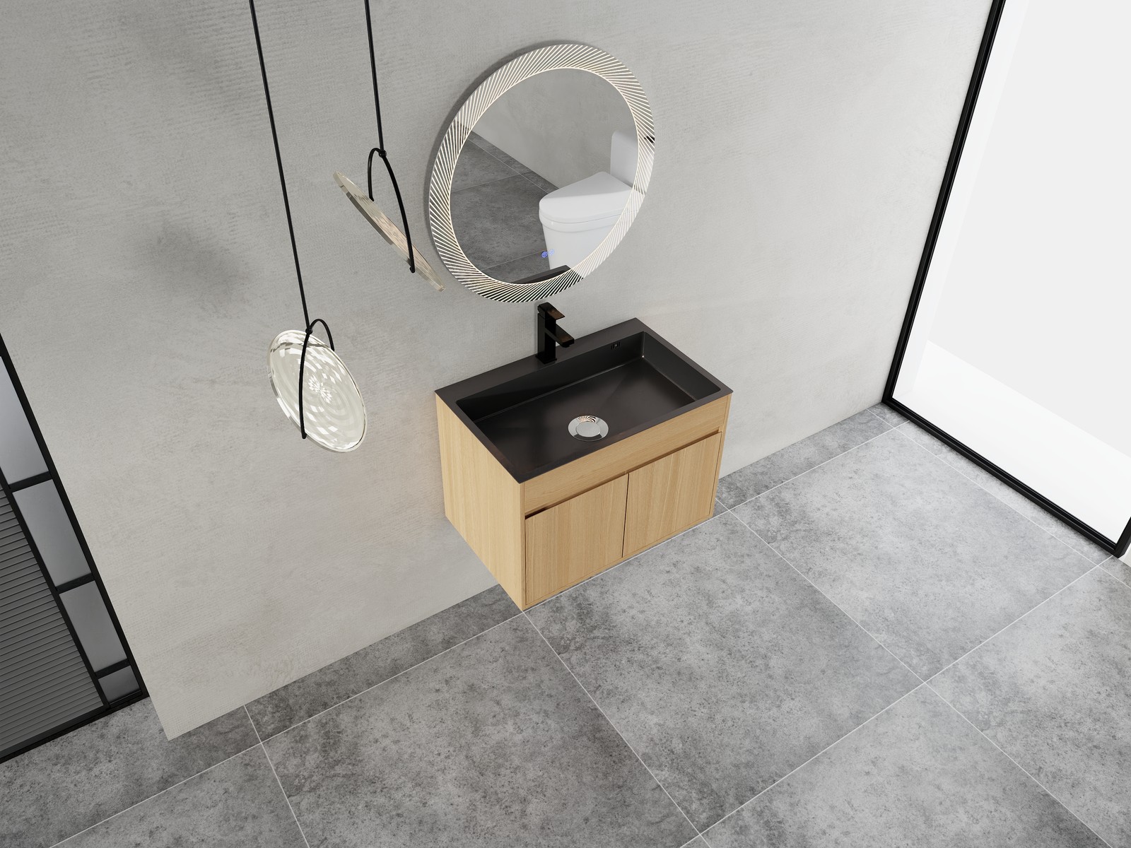 28″ Wall Mounted Bathroom Vanity/ Laundry Utility Cabinet Stainless Steel Sink
