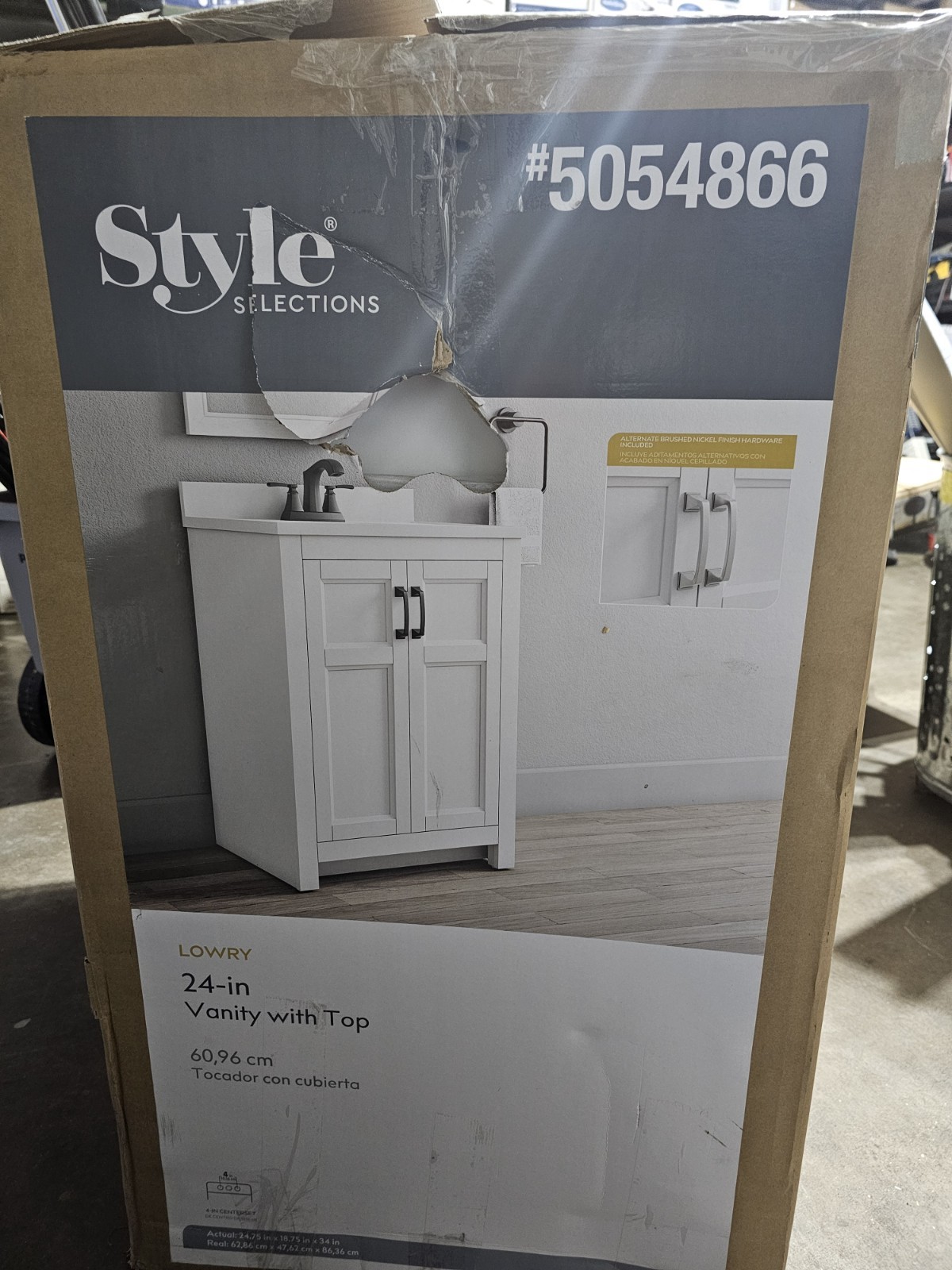 Style Selections Lowry 24-in Bathroom Vanity White Cultured Marble Top 2 Doors