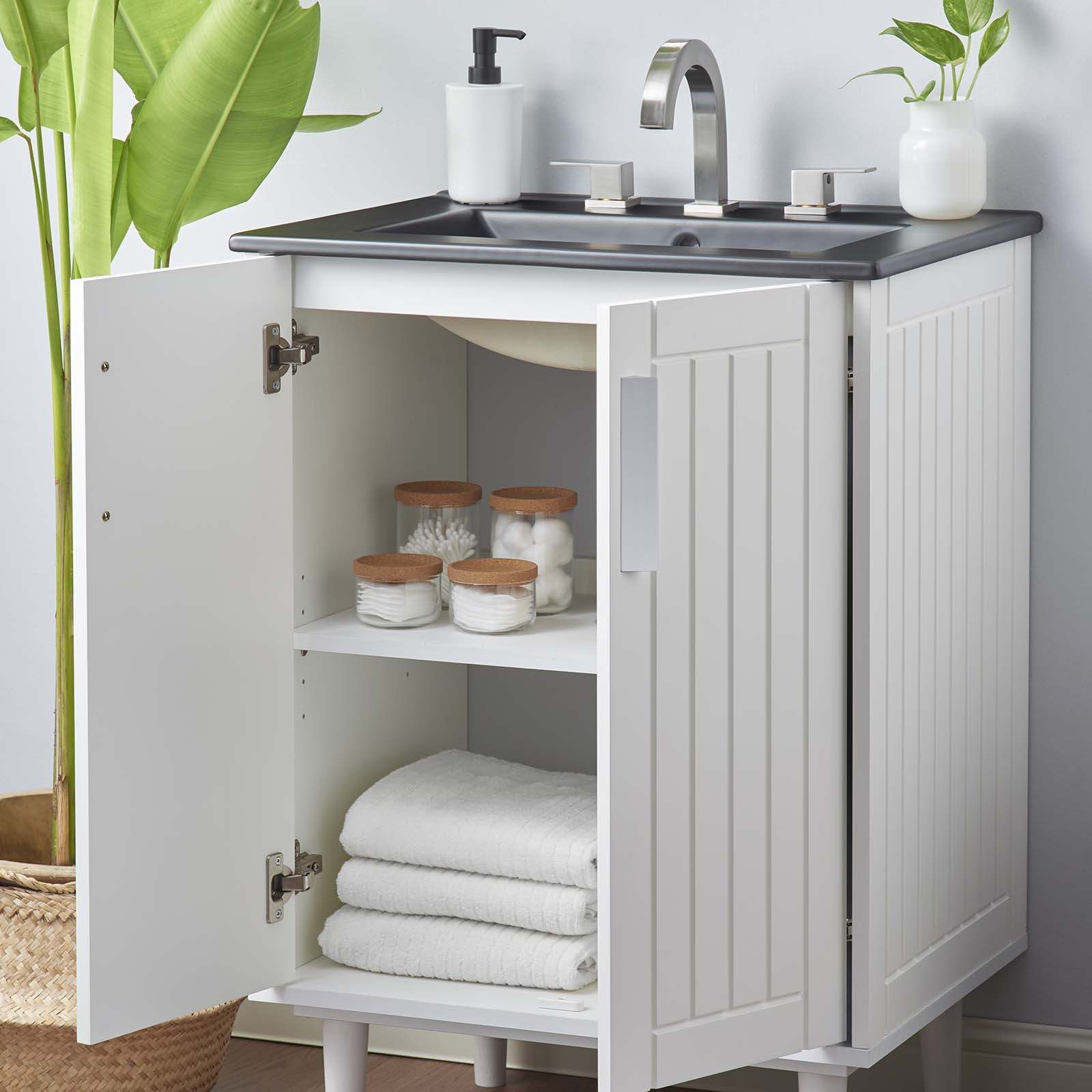 Modway Augusta 24″ Bathroom Vanity in White Black