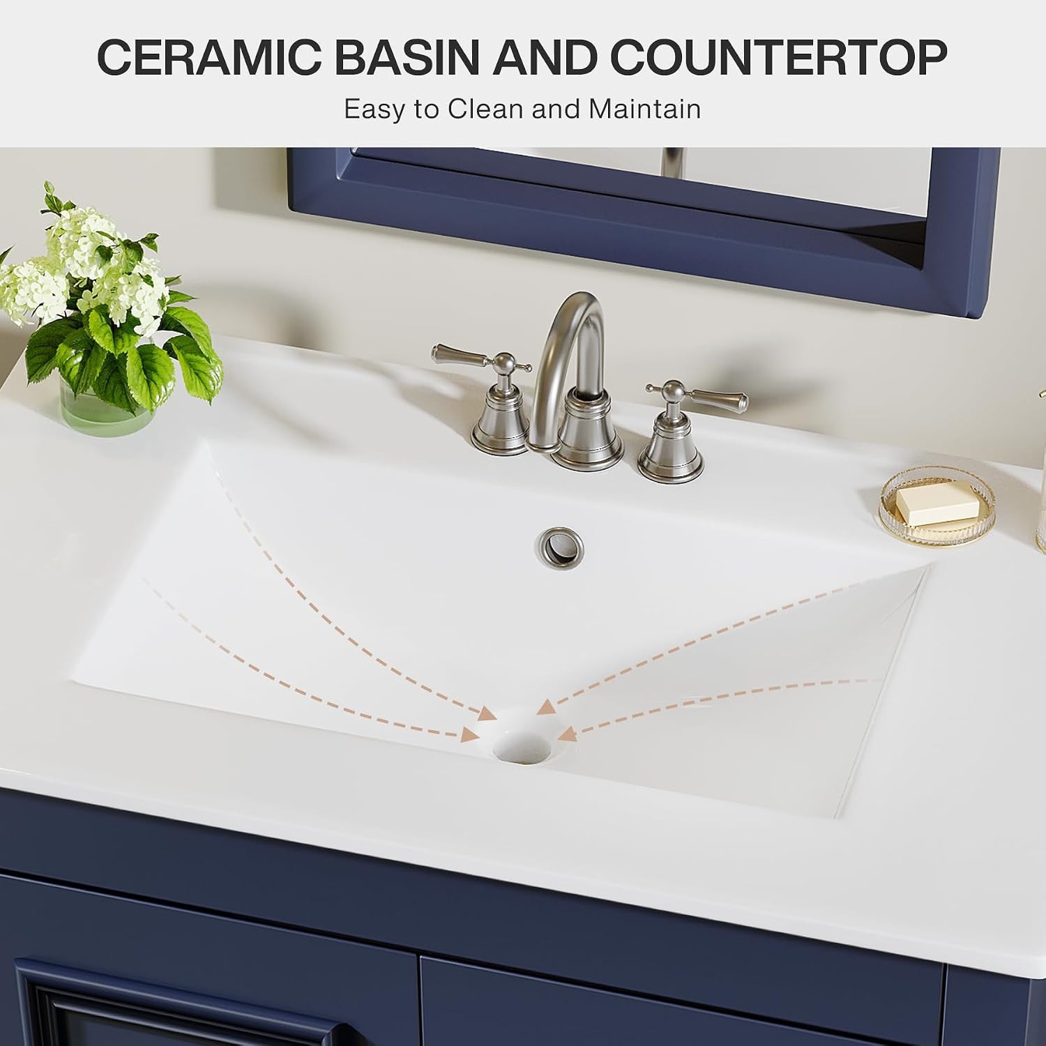 Tribesigns 30″ Bathroom Vanity with Sink, Freestanding Bathroom Vanities Cabinet
