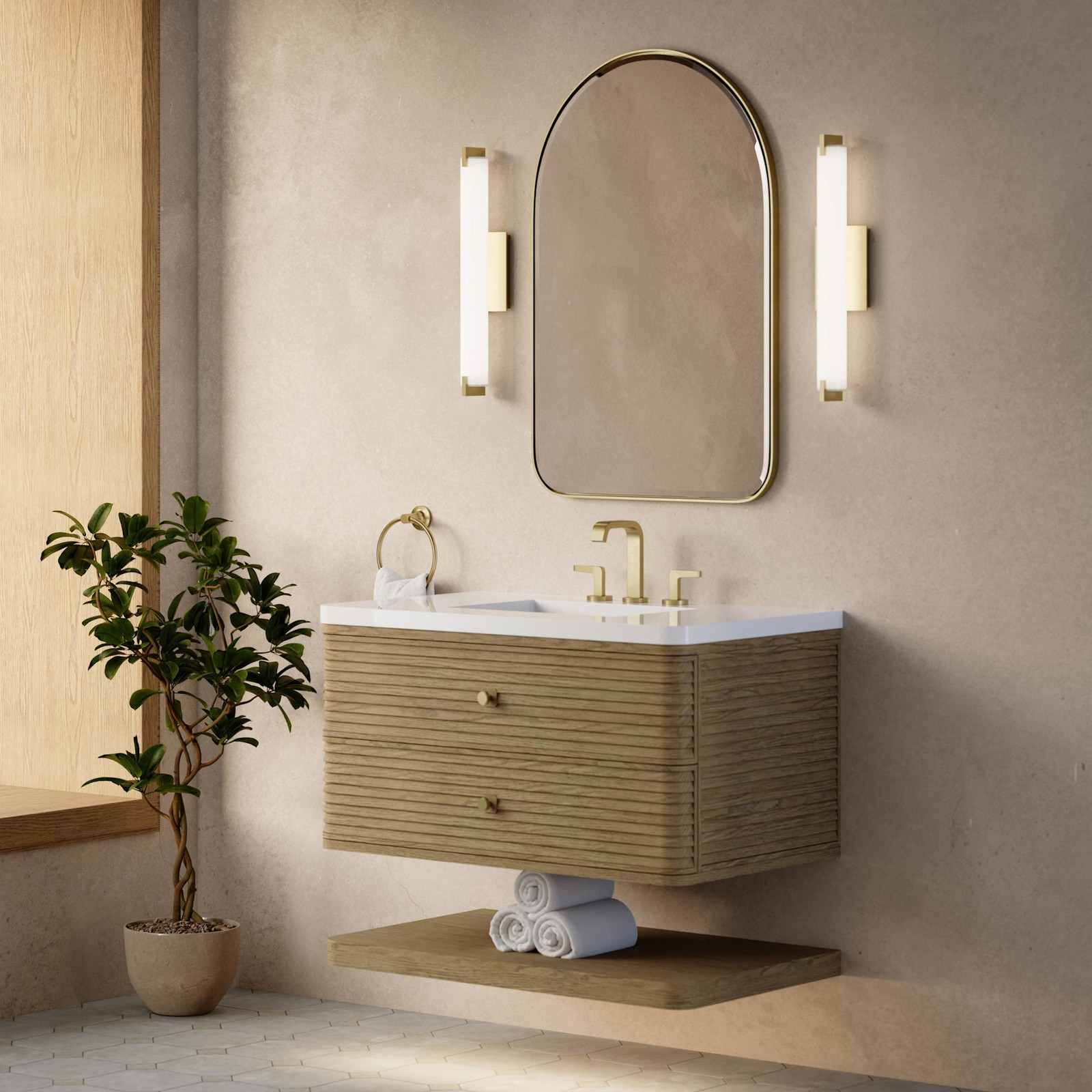 James Martin Vanities D640-V36-WWZ Allamari 36″ Wall Mounted – Dune Mist