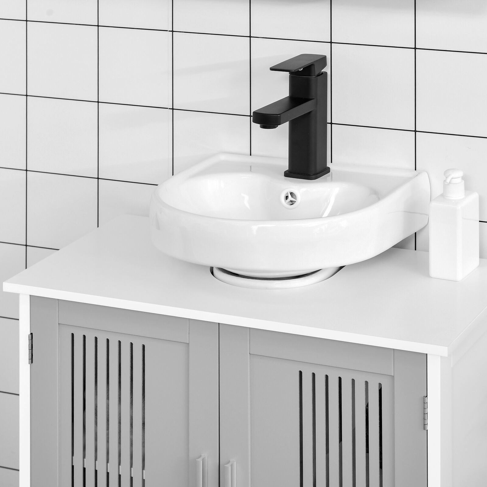 Bathroom Under Sink Cabinet Vanity Unit w/ Adjustable Storage Shelves