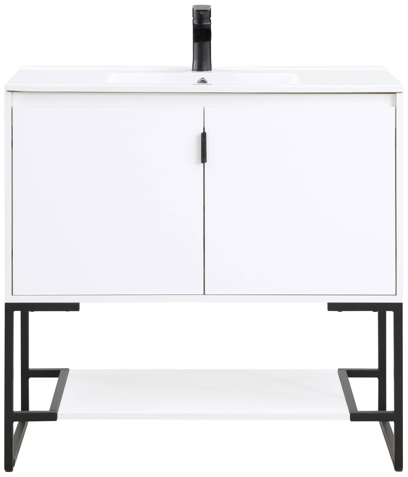 Scarsdale 36″ Wide Melamine White Bathroom Vanity Sink