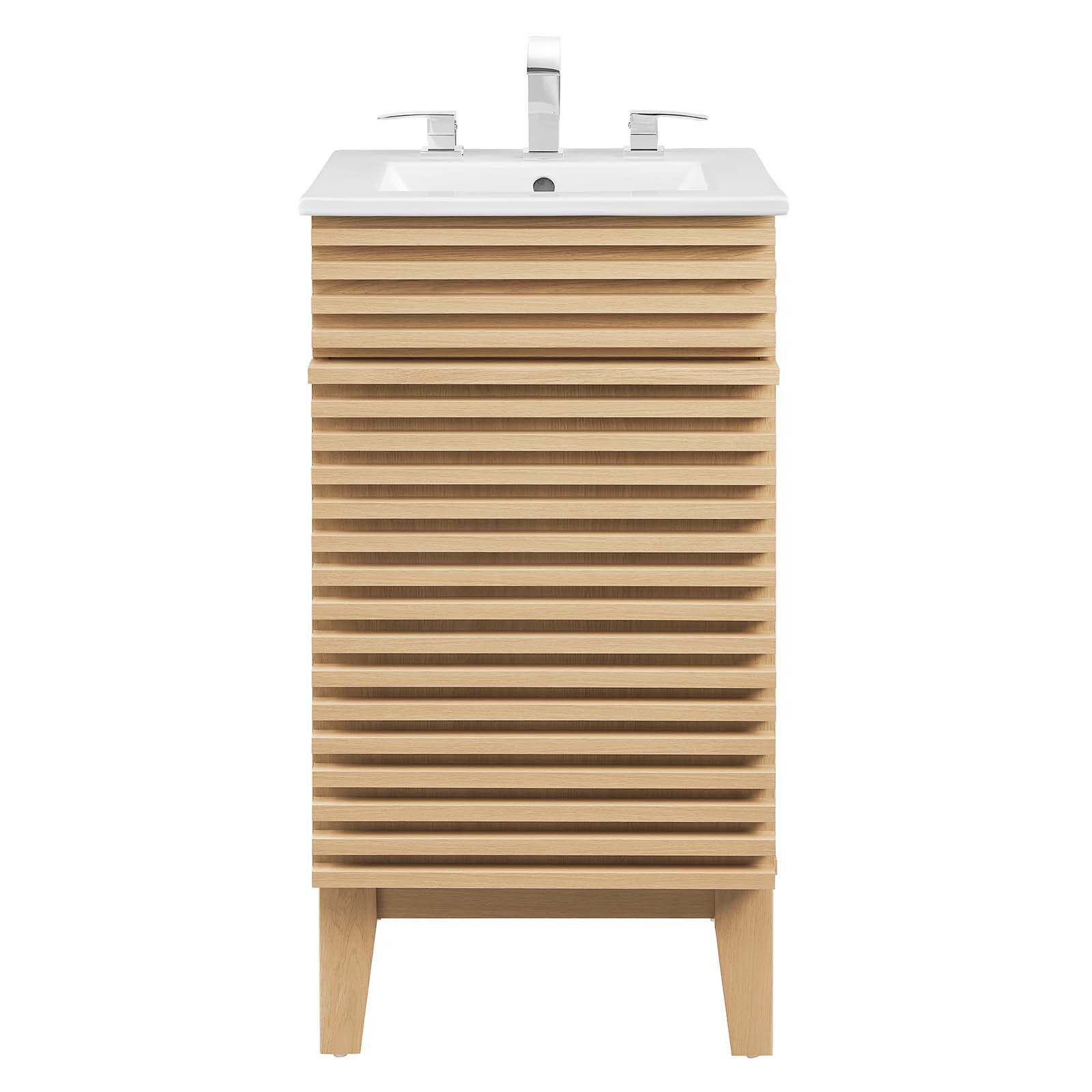 Modway Render 18″ Bathroom Vanity With Sink in Oak White