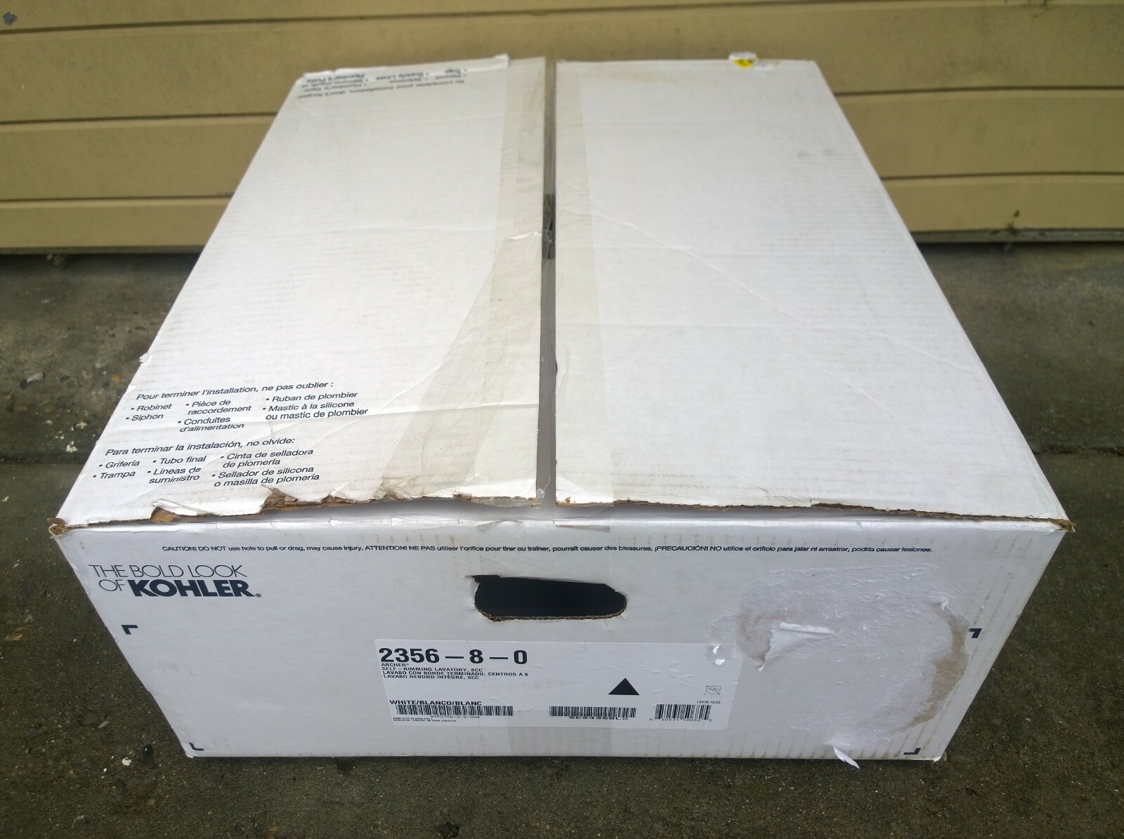 NIB Kohler 2356-8-0 Bathroom White Drop-In Rectangular VANITY SINK