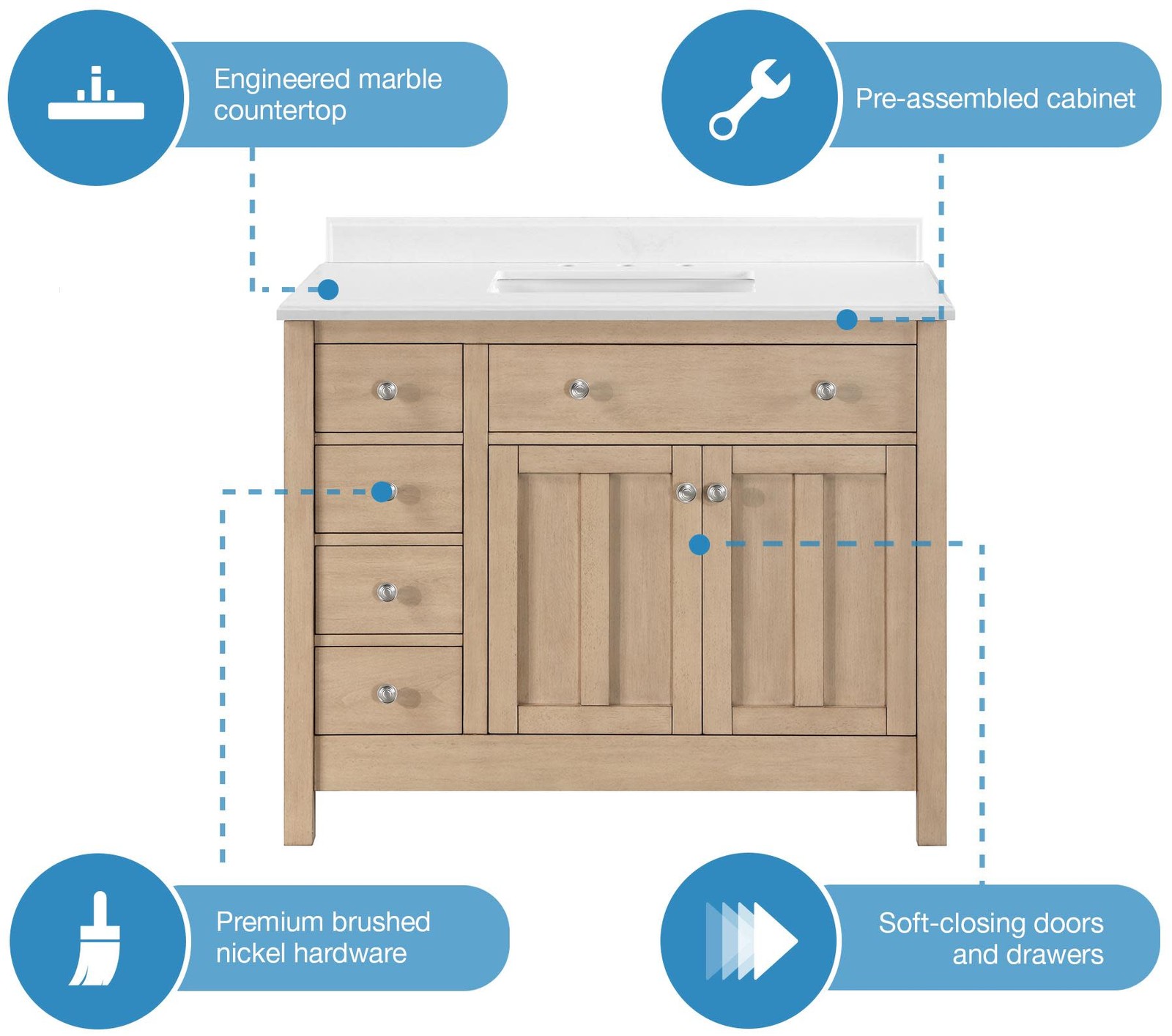 Ove Decors Newcastle 42 Newcastle 42″ – Sahara Birch