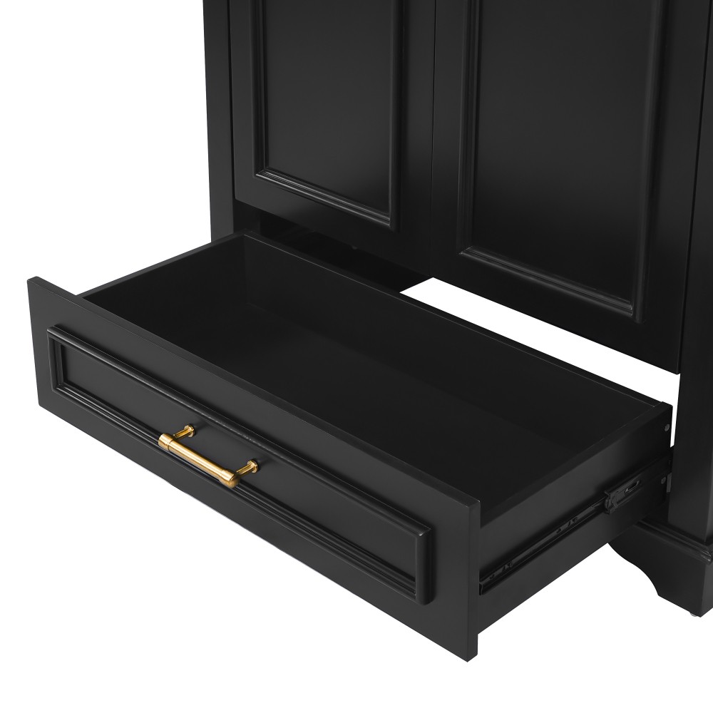 30″ Solid Wood Bathroom Vanity w/Ceramic Sink,2 Soft Close Doors,Storage Cabinet