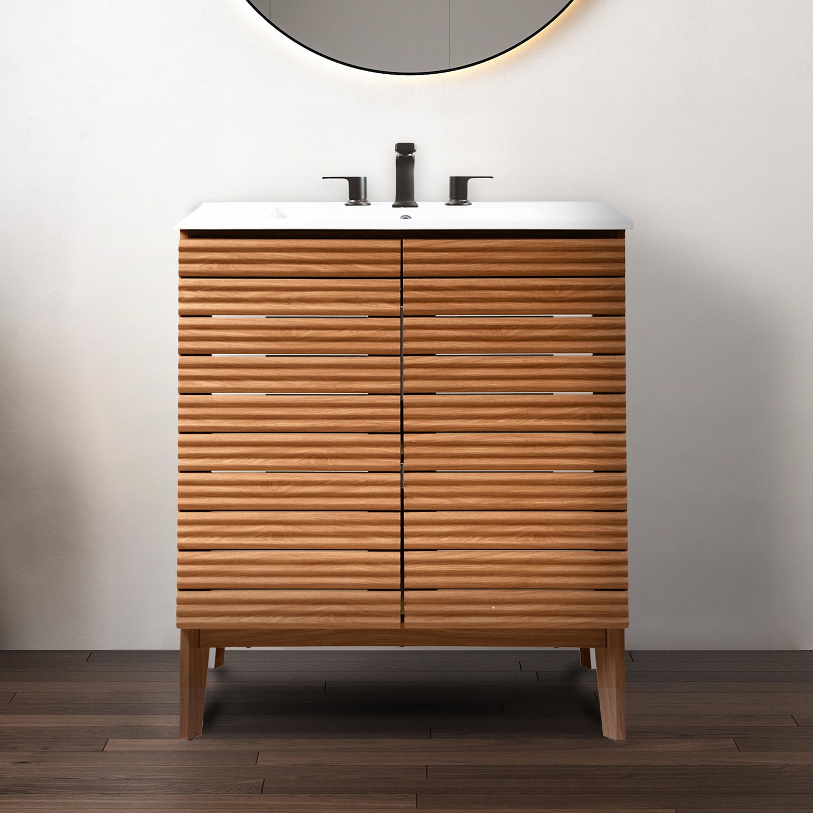 JONATHAN Y Lighting VAN1006 Calandre 30″ Single – Wood