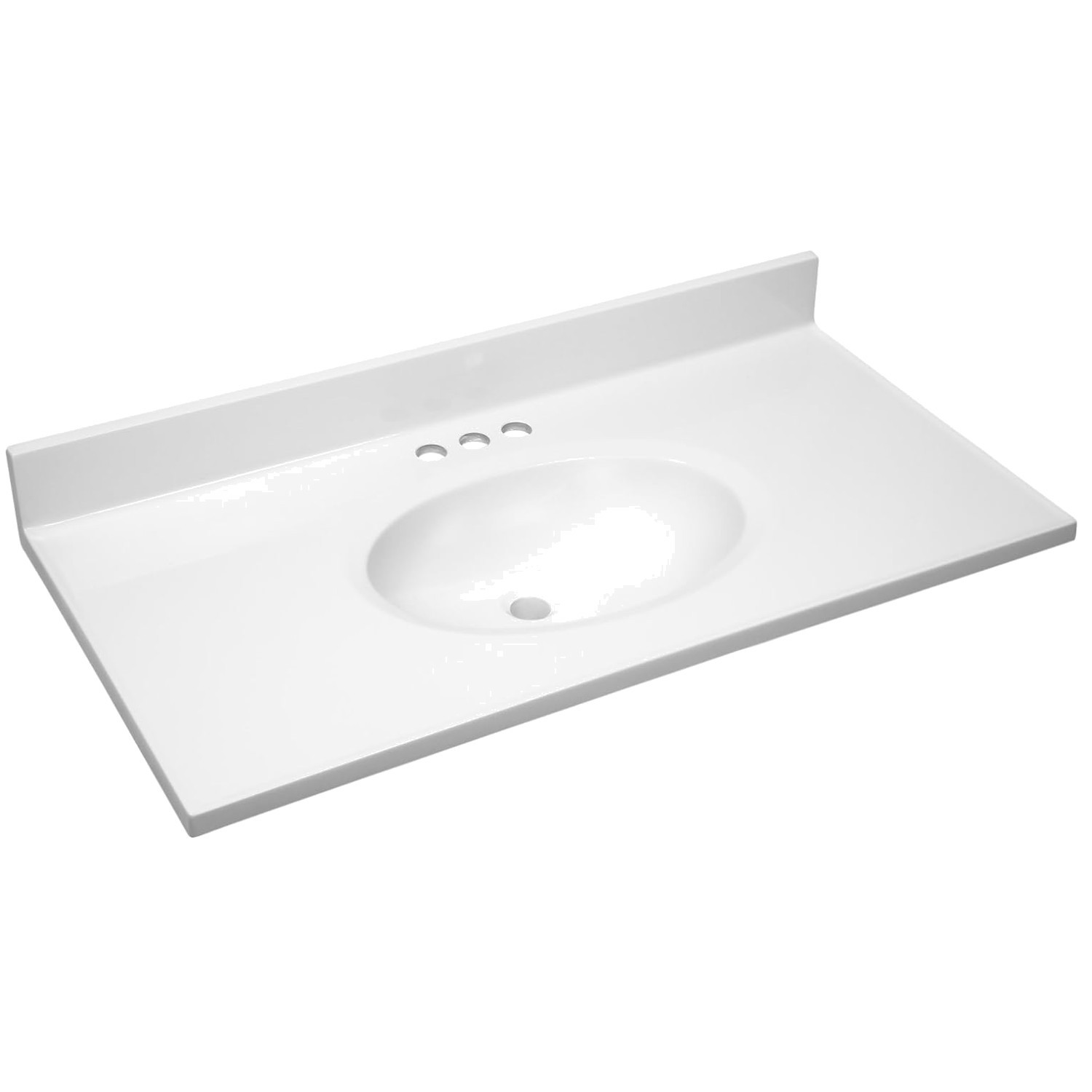 37-Inch Bathroom Vanity Top – Solid White
