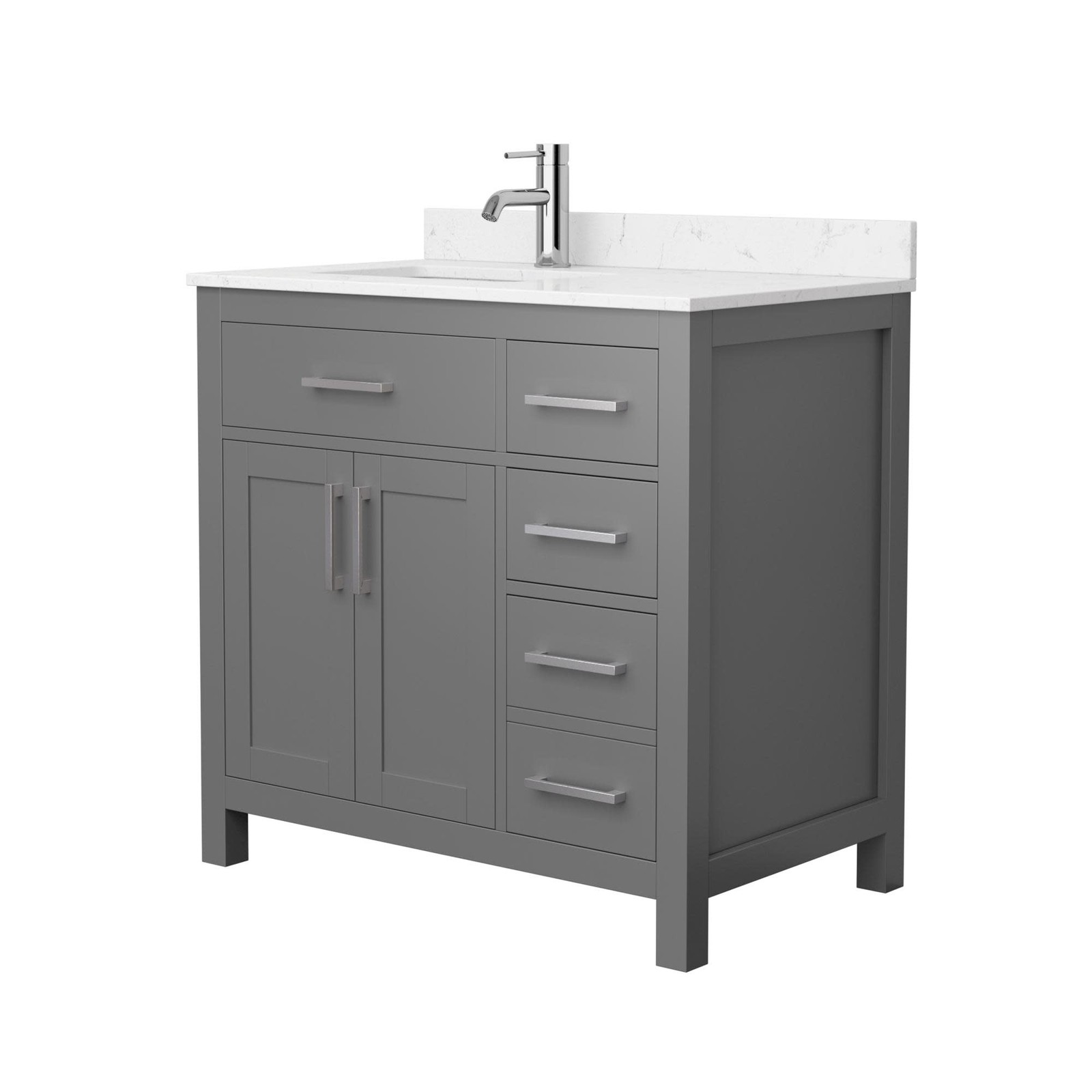 Wyndham Collection WCG242436S-UNSMXX Beckett 36″ – Dark Gray / Carrara Cultured